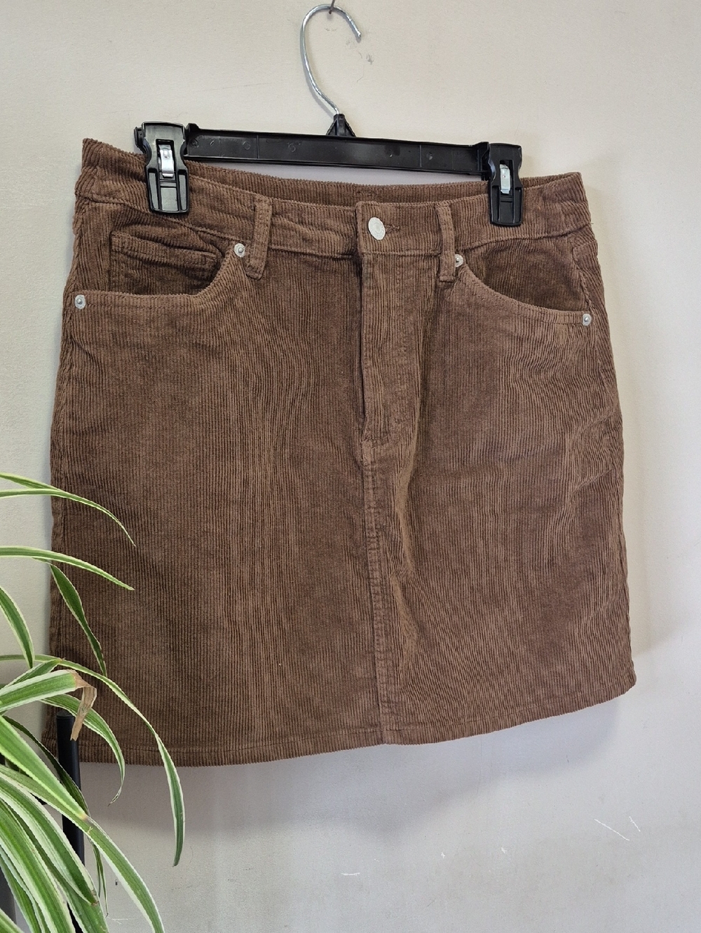 Brown Corduroy Mini Skirt